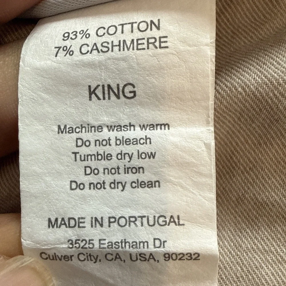 Parachute Duvet Cover Cotton Cashmere Blend Beige KING California Minimalist